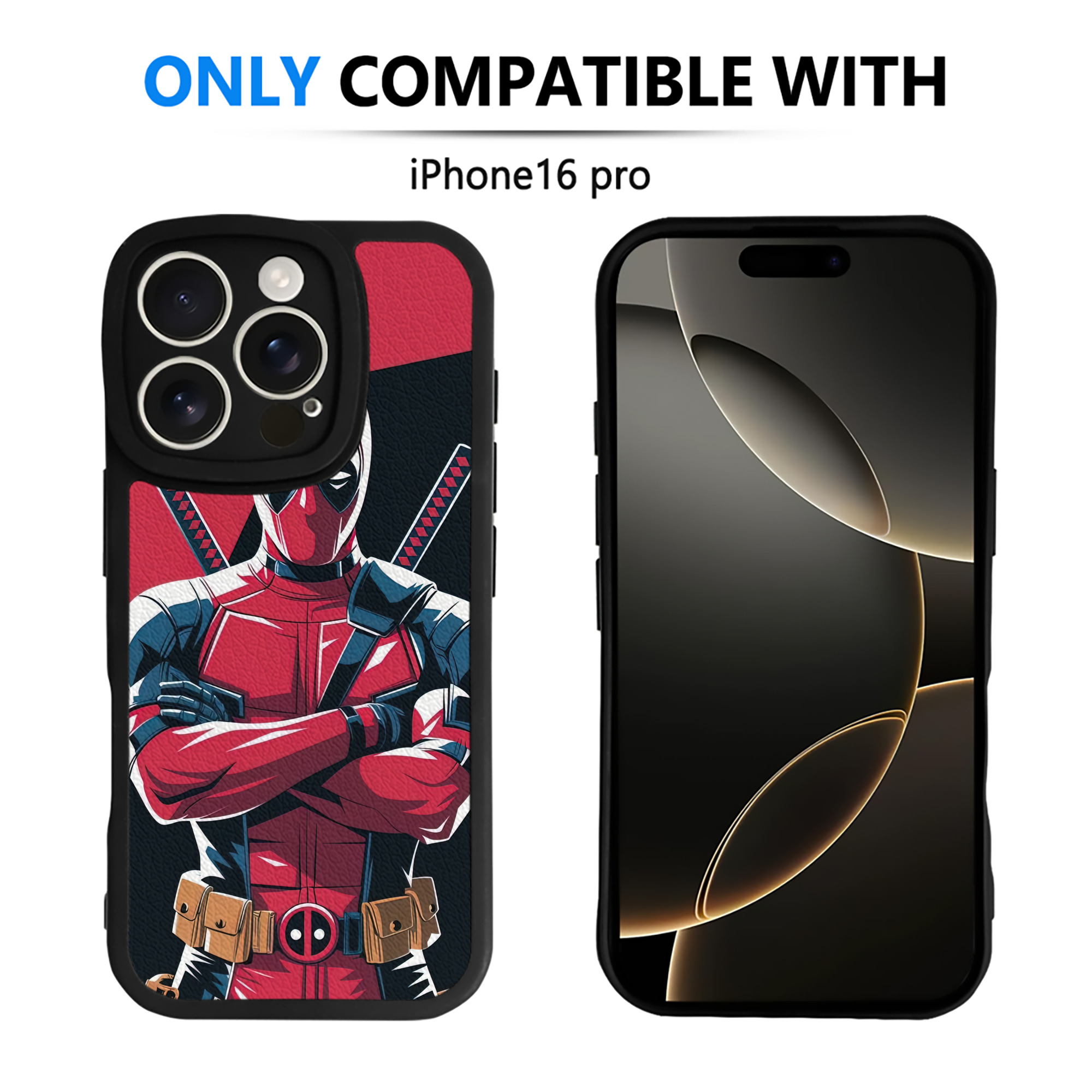 （画像用） Deadpool デッドプール 【iPhone 16シリーズ対応】シリコンスマホケース（レザー調） 材質：シリコン